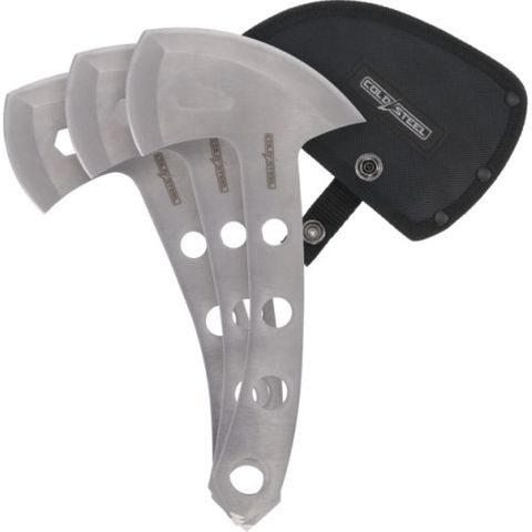 Cold Steel Throwing Axes, 5 inch Blade, 420SS, Nylon Sheath (3 Pack)