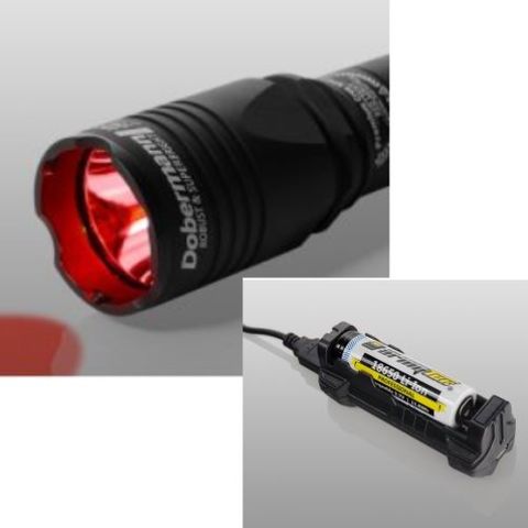 Armytek Dobermann Red with 3500 Battery and Charger