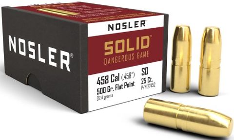 NOSLER 458 Cal 500gr FP Solid (25)