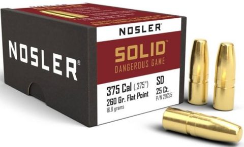 NOSLER 375 Cal 260gr FP Solid (25 ct.)