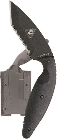 KA-BAR 1485 TDI LARGE TANTO SERRATED, Law Enforcement, Hard Sheath