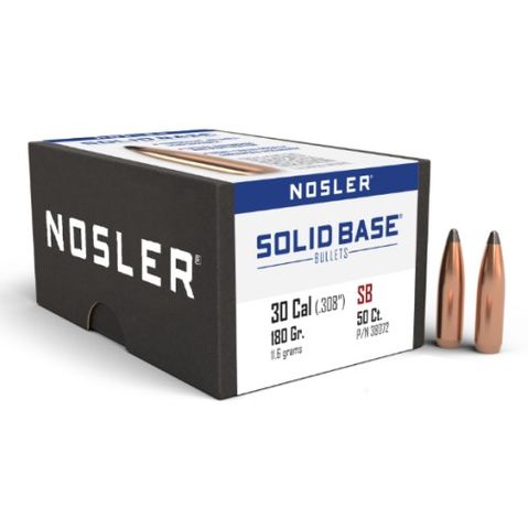 NOSLER 30 Cal 180gr SP Solid Base (50 ct.)