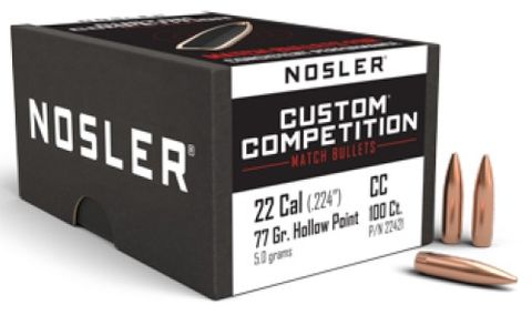 NOSLER 22 Cal 77gr Custom Comp HPBT (100)
