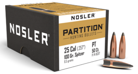NOSLER 25 Cal 100gr SP Partition (50)