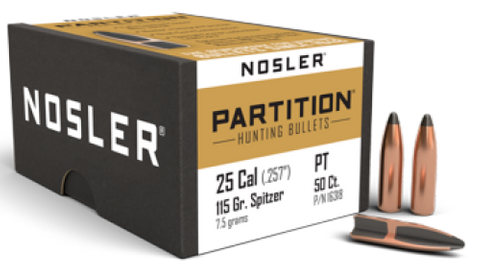 NOSLER 25 Cal 115gr SP Partition (50)