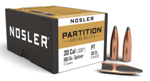 NOSLER 30 Cal 180gr SP Partition (50)