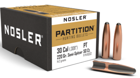 Nosler 30 cal 220 gr SSP Partition (50)