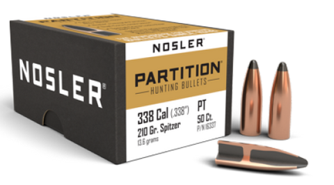 NOSLER 338 Cal 210gr SP Partition (50)