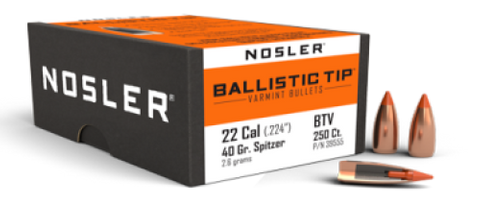 Nosler 22 cal 40 gr Ballistic Tip ( 250 )