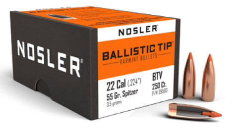 Nosler 22 cal 55 gr Ballistic Tip ( 250 )