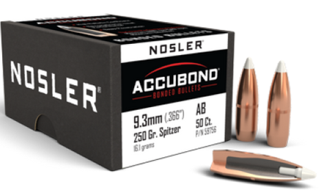 Nosler 9.3mm 250 gr Accubond Cannelured  .770 ( 50 )