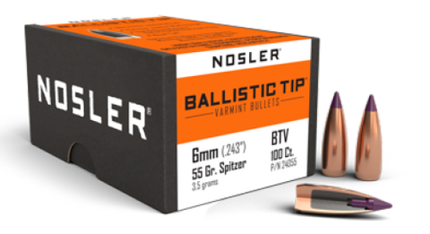 Nosler 6mm 55 gr Ballistic Tip (100 )