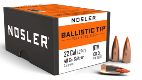 Nosler 22 cal 40 gr Ballistic Tip ( 100 )