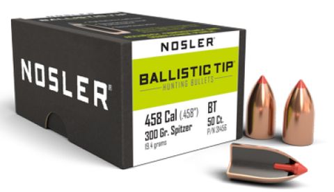 Nosler 458 cal 300 gr Ballistic Tip (50)