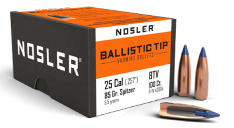 Nosler 25 cal 85 gr Ballistic Tip ( 100 )