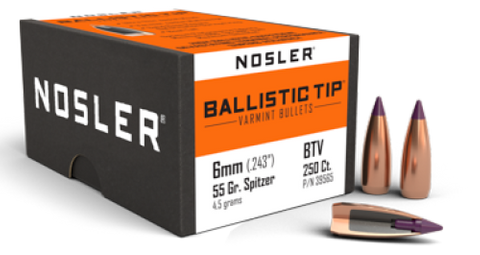 Nosler 6mm 55 gr Ballistic Tip ( 250 )