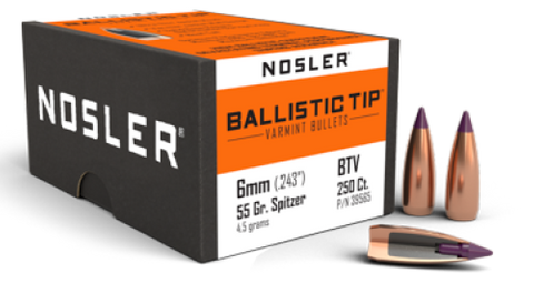 NOSLER 6mm 55gr Ballistic Tip (250)