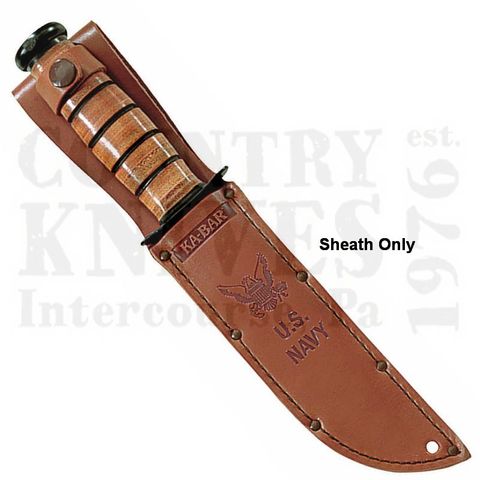 KA-BAR 1225S USN FIGHTING / UTILITY Leather Sheath, Logo Brown