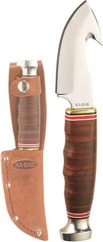 KA-BAR 1234 GAME HOOK, Hook Blade, Leather Sheath