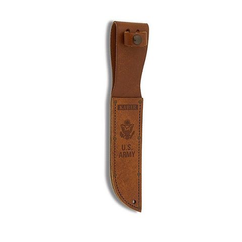 KA-BAR 1220S LEATHER SHEATH, ARMY LOGO-BROWN