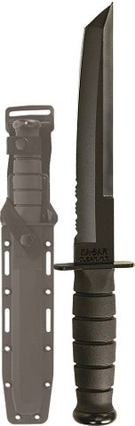 KA-BAR 1245 TANTO, Serrated Edge, Hard Plastic Sheath
