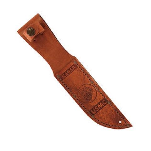 KA-BAR 1250S USMC SHORT FIGHTING / UTILITY, Brown Leather Sheath, USMC Logo