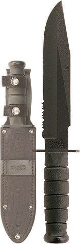 KA-BAR 1271 FIGHTER, BLACK, Clip Point, Hard Plastic Sheath