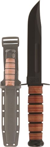 KA-BAR 5025 FIGHTING/UTILITY KNIFE, USN, Straight Edge, Hard Plastic Sheath