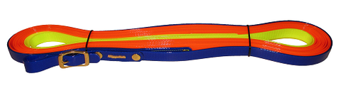 NIGGELOH BIOTHANE TRACKING LEAD TRACK, ORANGE-YELLOW-BLUE, 19 MM, 12 M