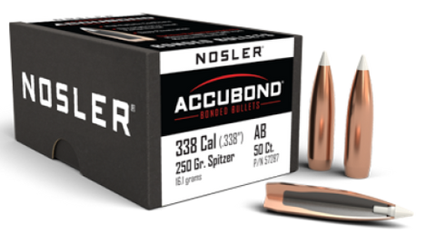 Nosler 338 Cal 250gr  AccuBond (50 ct.)