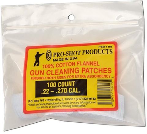 PROSHOT .22-.270 CAL. 100CT. PATCHES