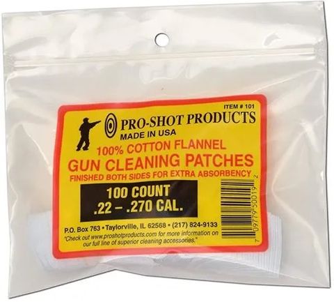 PROSHOT .22-.270 CAL. 100CT. PATCHES