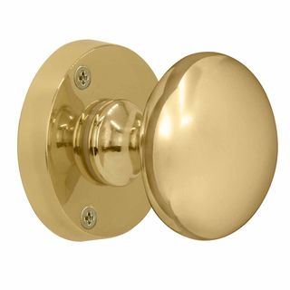 KNOB ON ROSE UNLACQUERED BRASS