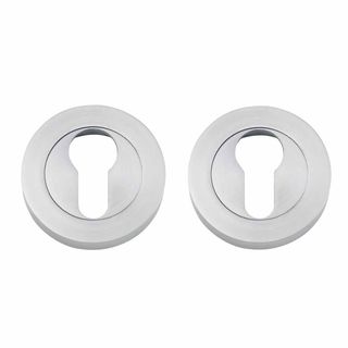 EURO CYLINDER ESCUTCHEONS BRUSHED CHROME