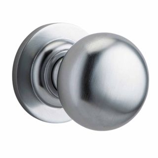 KNOB ON ROSE BRUSHED CHROME