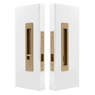 SLIDING DOOR PRIVACY SETS MATT SATIN BRASS