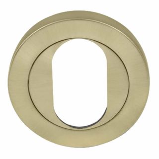 OVAL CYLINDER ESCUTCHEONS UNLACQUERED SATIN BRASS
