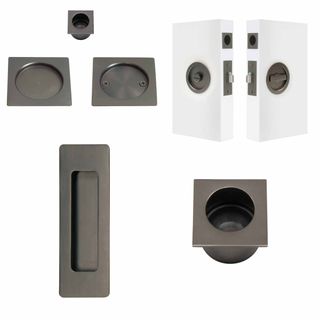 SLIDING DOOR HARDWARE GRAPHITE NICKEL