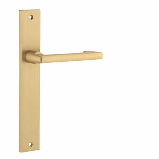 LEVER ON PLATE BRUSHED BRASS