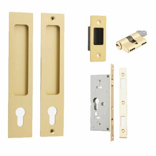 SLIDING DOOR LOCKSETS BRUSHED GOLD