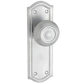 KNOB ON PLATE SATIN CHROME