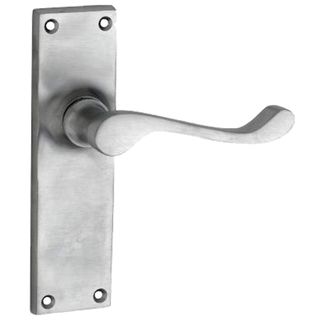 LEVER ON PLATE SATIN CHROME