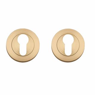 EURO CYLINDER ESCUTCHEONS BRUSHED BRASS