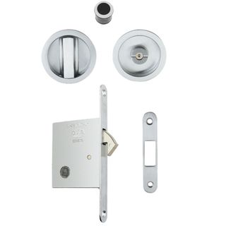 SLIDING DOOR PRIVACY SETS BRUSHED NICKEL