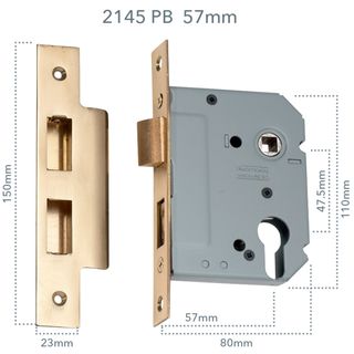 RESIDENTIAL MORTICE LOCKS POLISHED BRASS