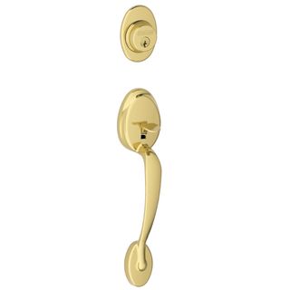 ENTRANCE GRIPSET LOCKS POLISHED BRASS