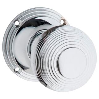 KNOB ON ROSE CHROME PLATE