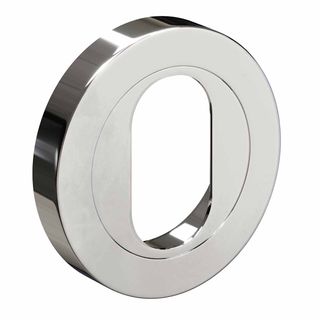 OVAL CYLINDER ESCUTCHEONS CHROME PLATE