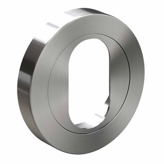 OVAL CYLINDER ESCUTCHEONS SATIN CHROME