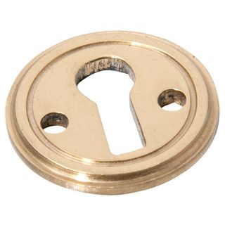 CUPBOARD LOCK ESCUTCHEONS POLISHED BRASS